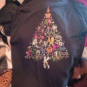 Delta Black Short Sleeve Tee with Colorful Christmas Tree Design